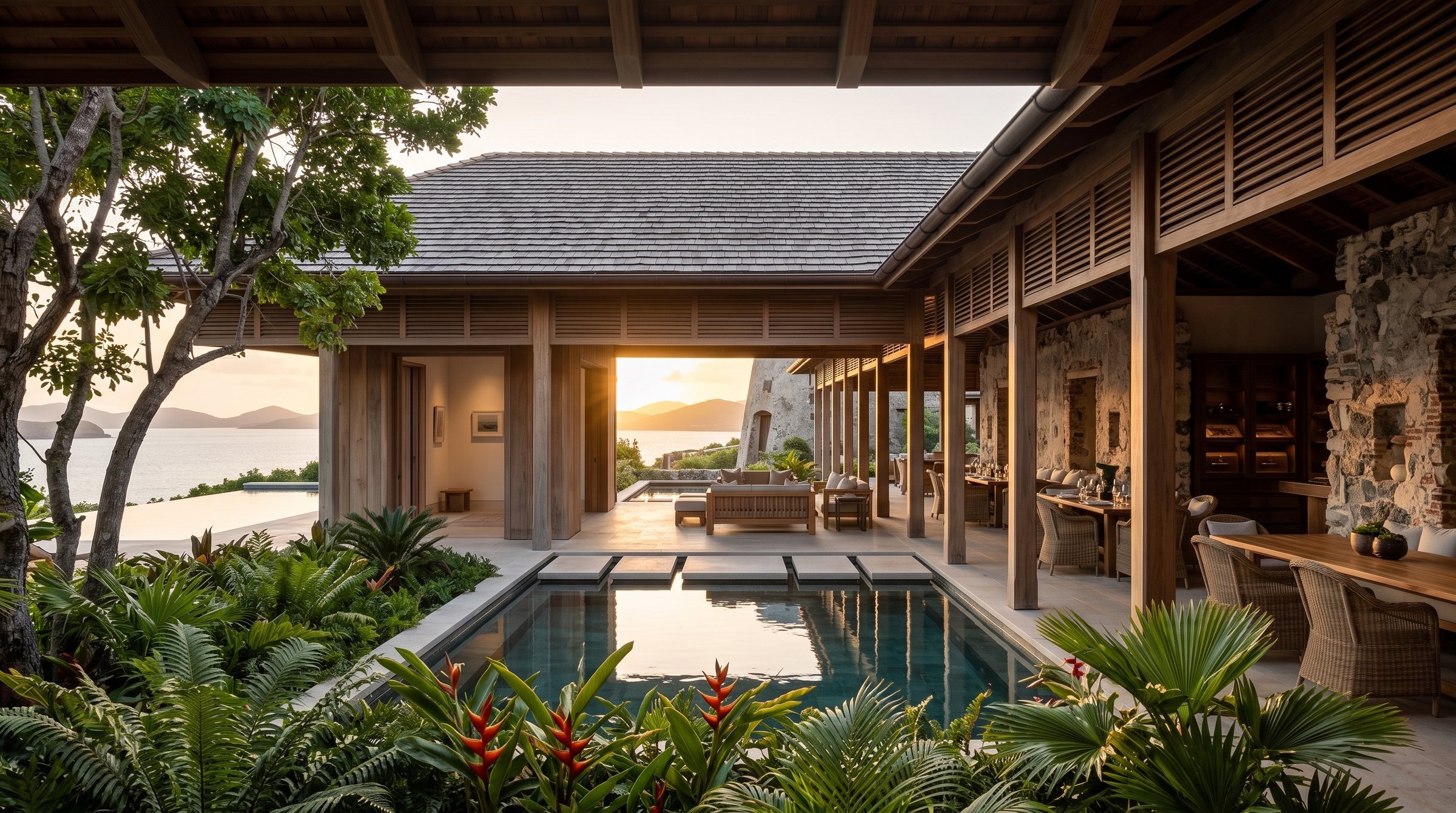 Isle à Quatre Grenadines Legacy Estate Resort concept visualization - same resort concept from an alternate angle.