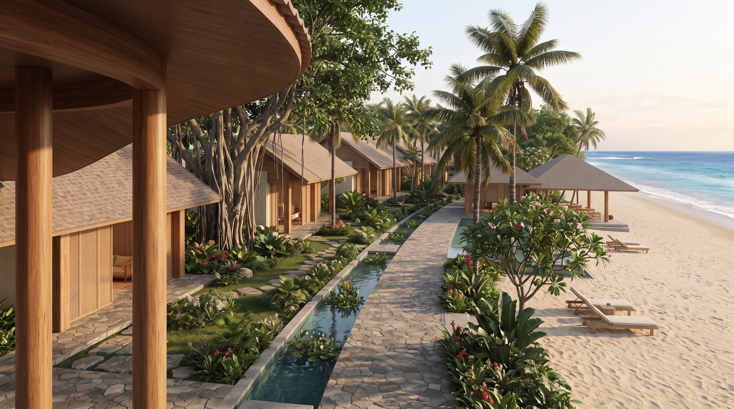 Seminyak Legacy Beach Resort Reuse concept visualization - same resort concept from an alternate angle.