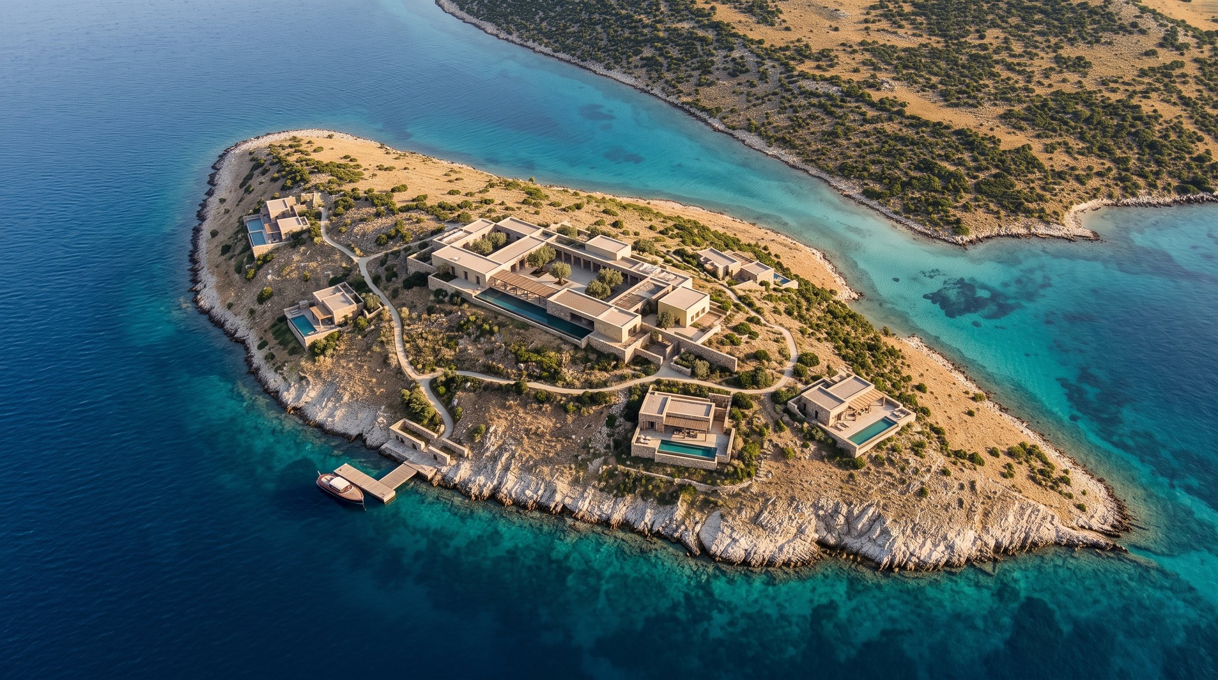 Tragonisi Athenian Private Island Retreat concept visualization thumbnail.