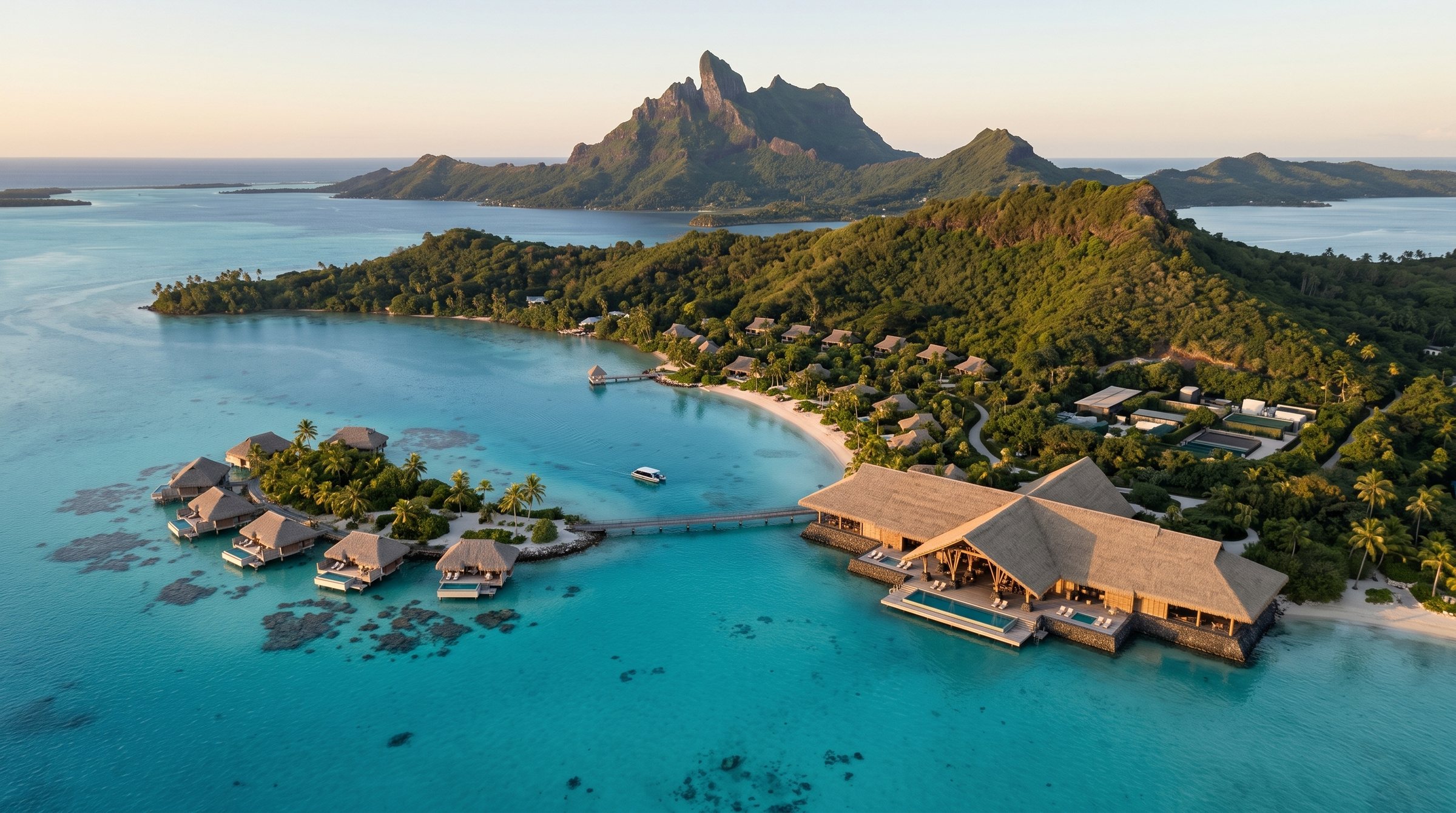 Bora Bora Twin-Site Lagoon Repair Resort concept visualization thumbnail.