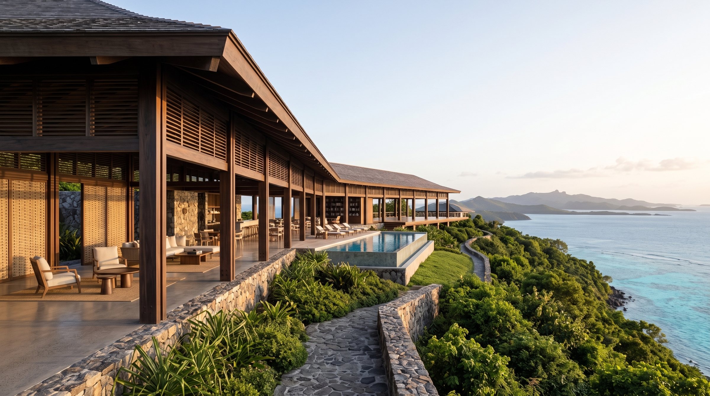 Yasawa Blue Ridge Sanctuary concept visualization - same resort concept from an alternate angle.